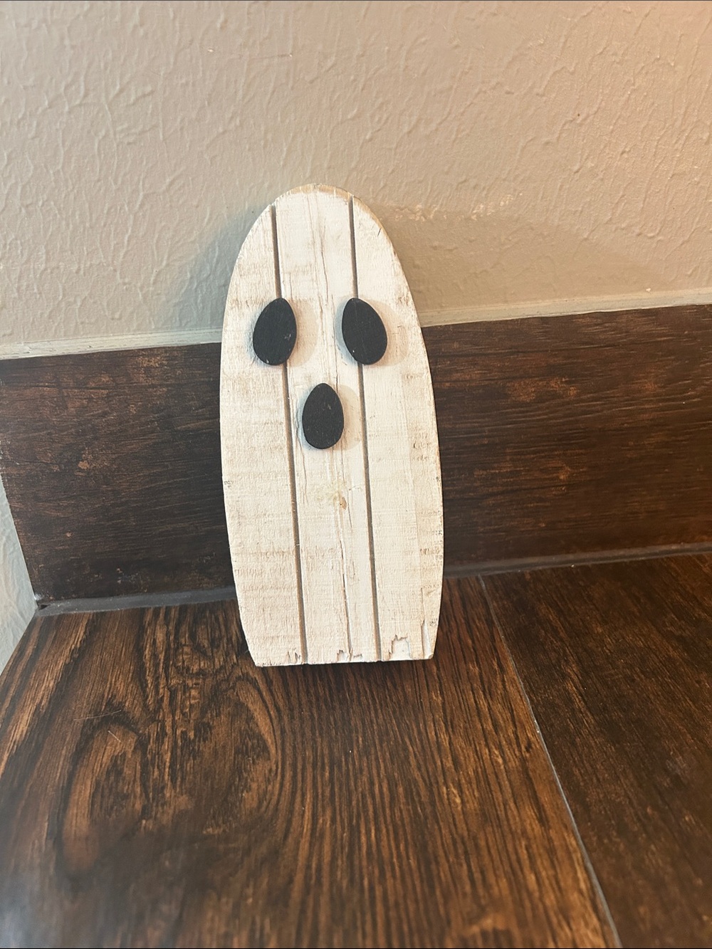 Rustic White Wooden Ghost Wall Decor - Unbranded